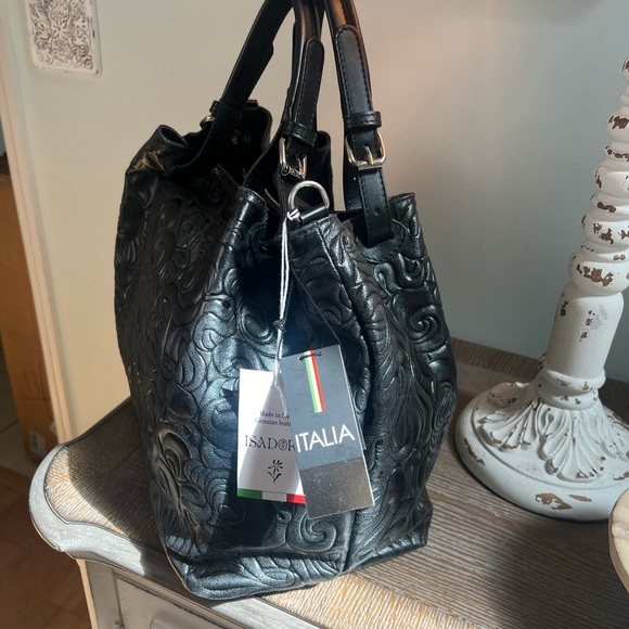 NWT BLK LEATHER Isadora BAG FAB DETAILING She’s a RoCk StAr💫 💥 FREE SHIPPING! - Picture 2 of 8